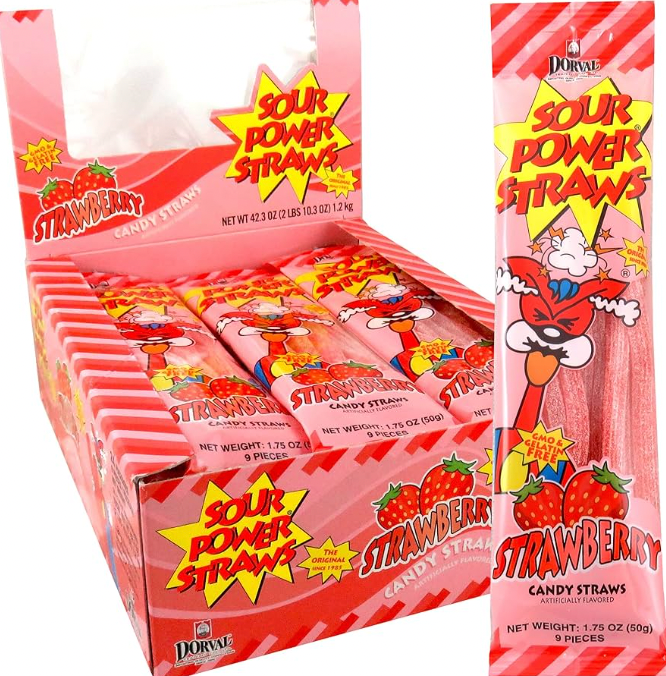 Sour Power Straws- Strawberry