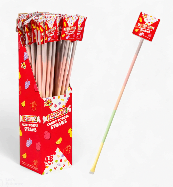 Smarties Candy Powder Straw (Large)