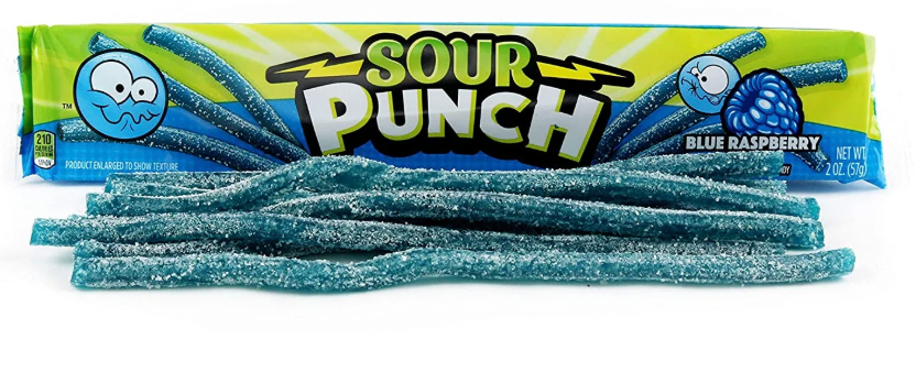 Sour Punch Blue Raspberry Straws